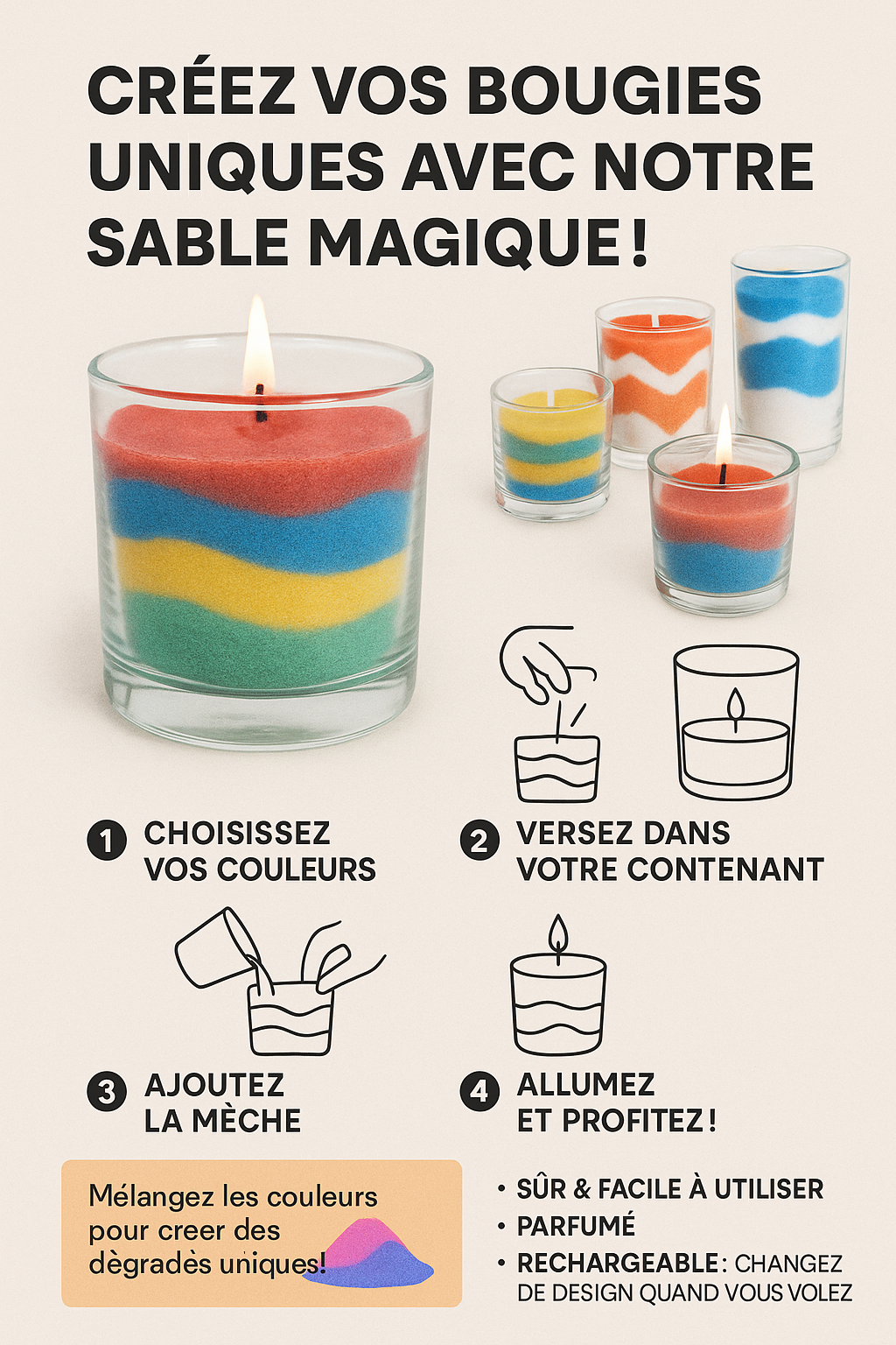 ✨ Sable de bougie parfumé