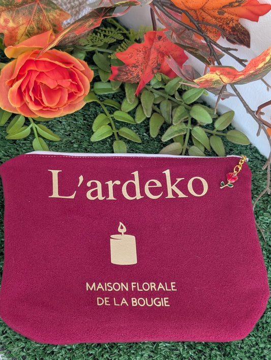 🌸 Trousse en tissu velours bordeaux