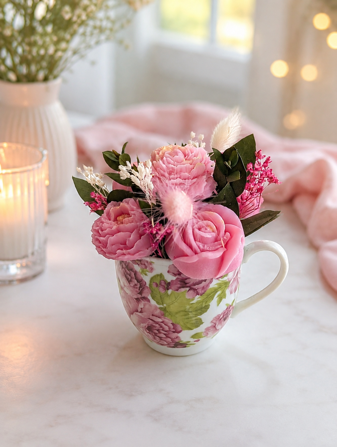 Tasse Fleurie Éternelle Vanille